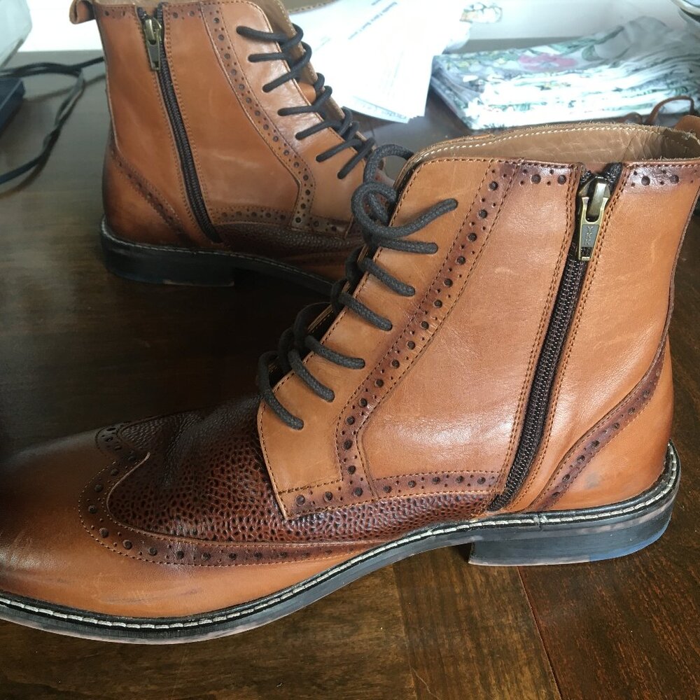 Thomas And Vine Legacy Boots Mens Size 11 Brown Side Zip Leather